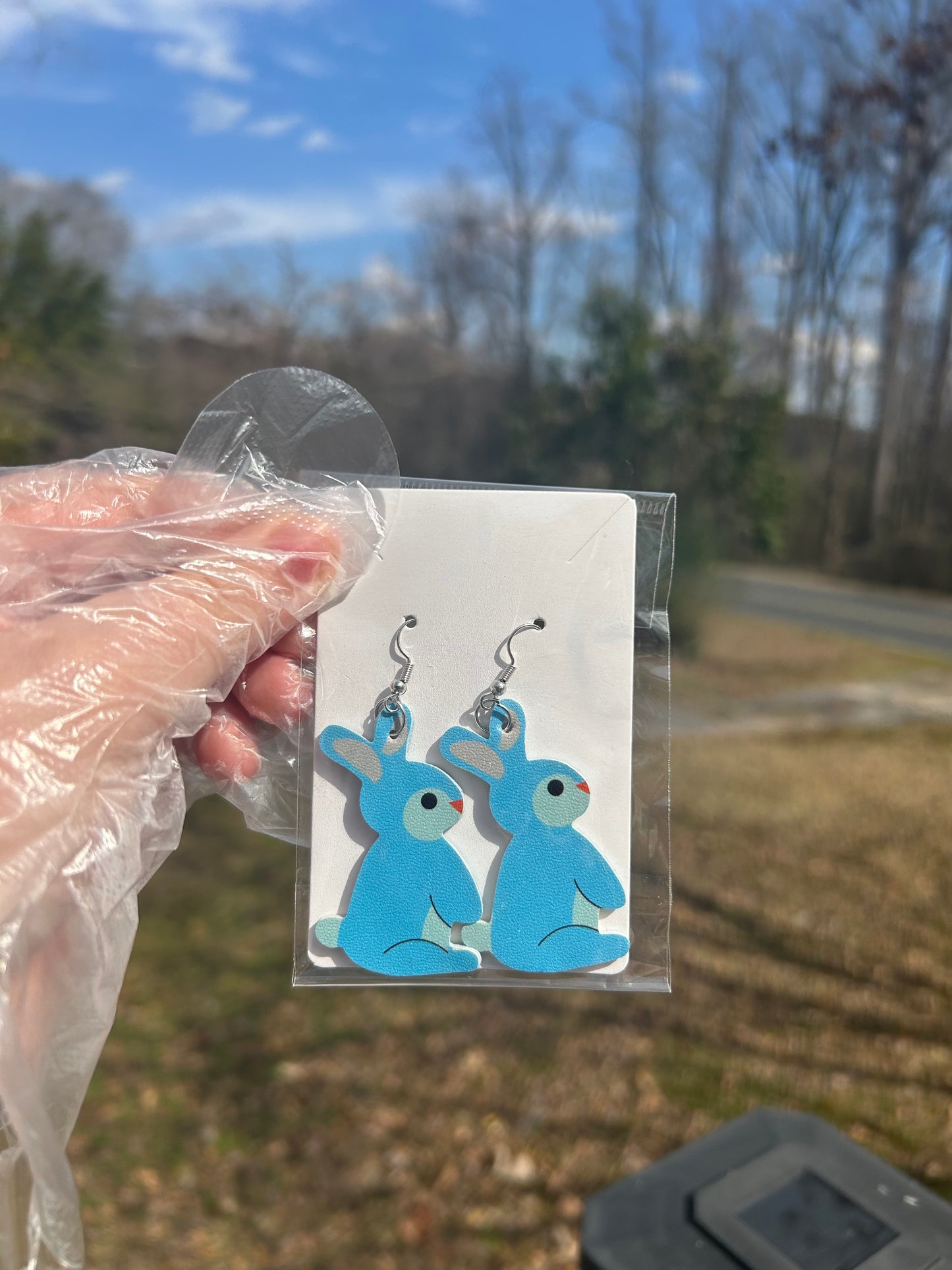 Easter Double Sided Faux Leather Earrings