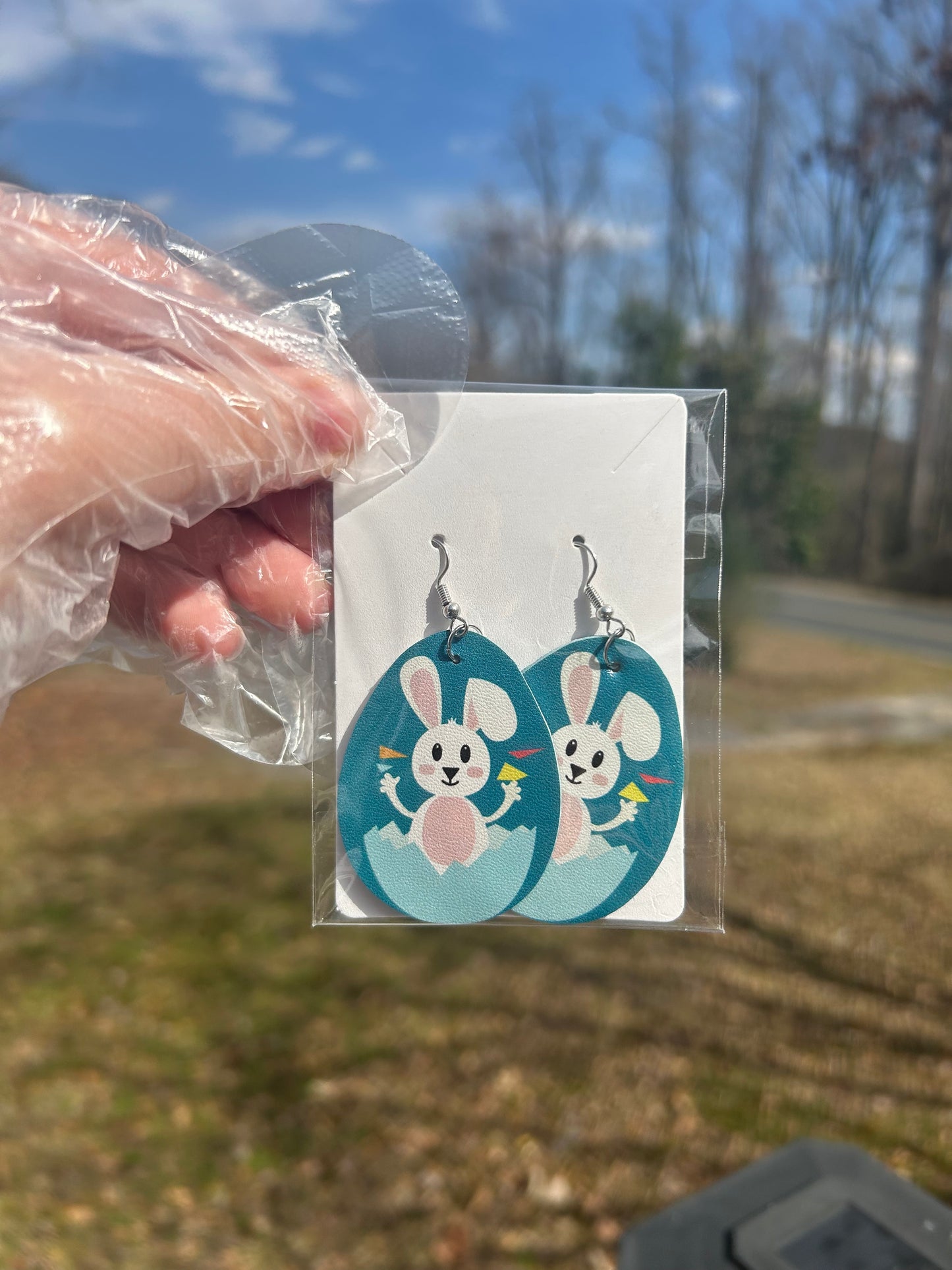 Easter Double Sided Faux Leather Earrings