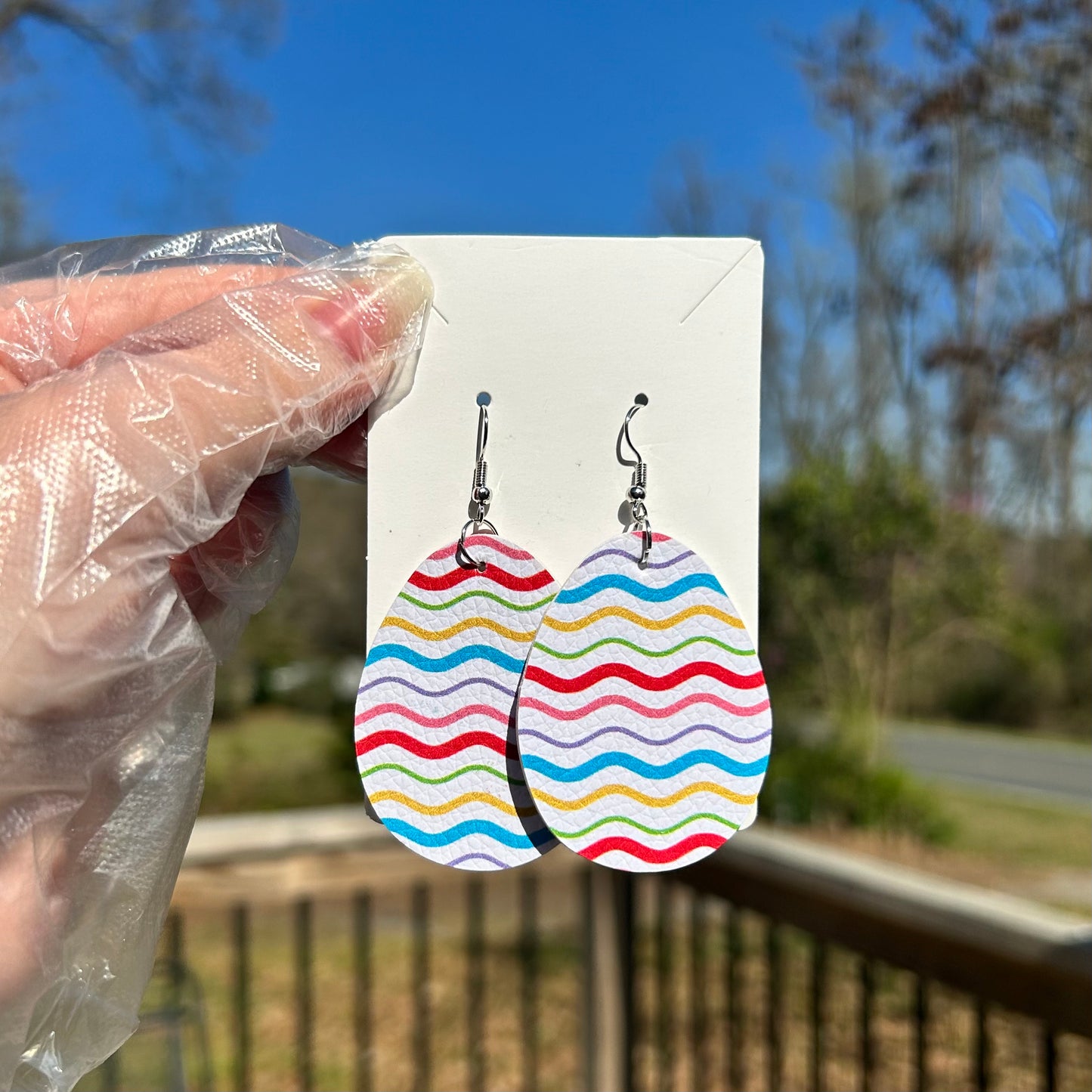 Easter Double Sided Faux Leather Earrings