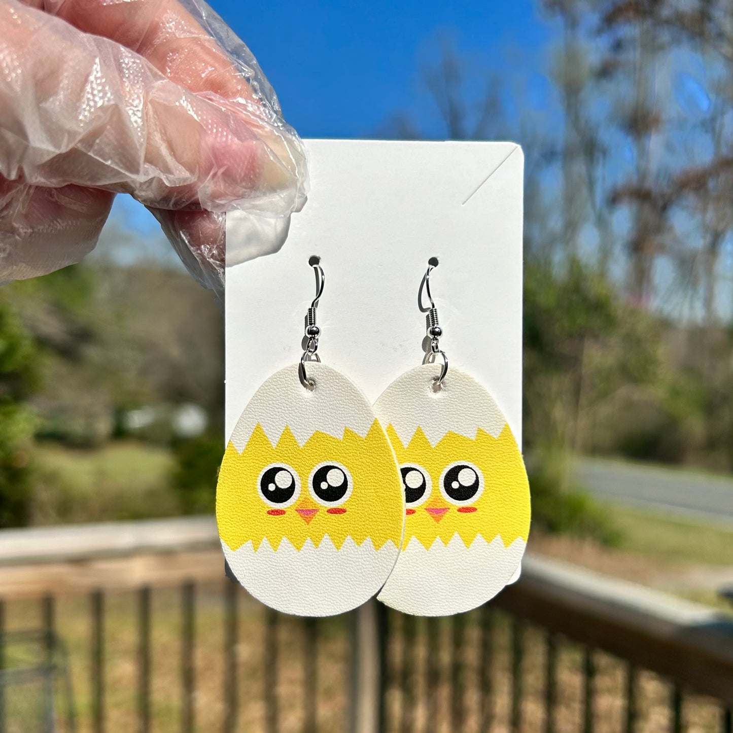 Easter Double Sided Faux Leather Earrings