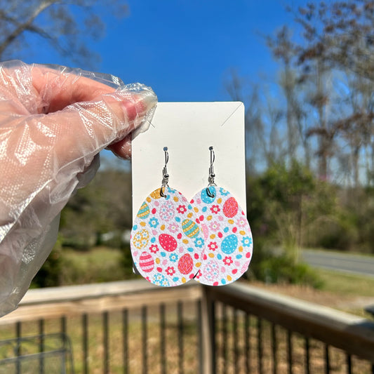 Easter Double Sided Faux Leather Earrings