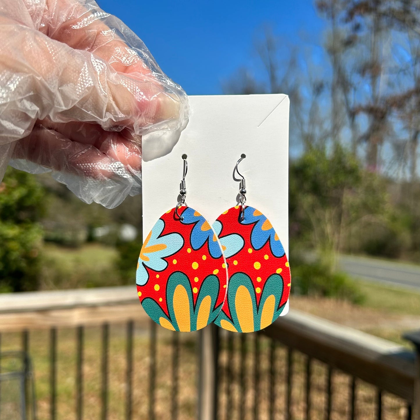 Easter Double Sided Faux Leather Earrings