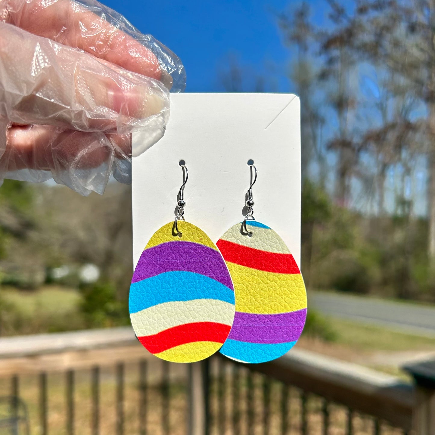 Easter Double Sided Faux Leather Earrings